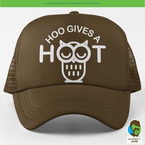 Hoo Gives a Hoot Owl Foam Trucker Snapback Cap BROWN